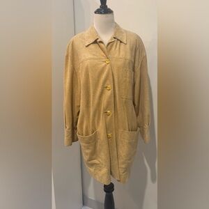 Escada Golden Flecked Long Suede Jacket